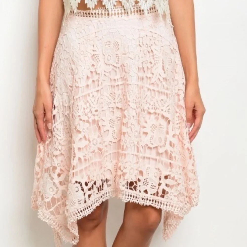 Boho Lace Pink Skirt - Picture 7 of 7